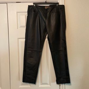 Double D leather side zip skinny pant